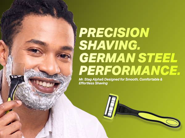 Mr. Stag Alpha5 Germany Steel Blade Shaving Razor for Men (Pack of 1) detail